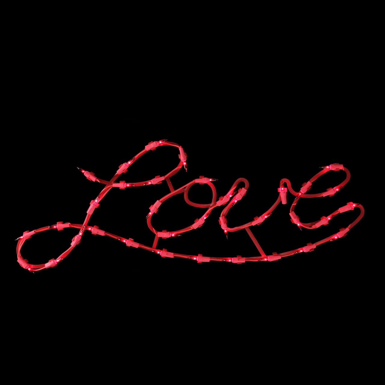17" Lighted Red Love Script Window Silhouette Decoration